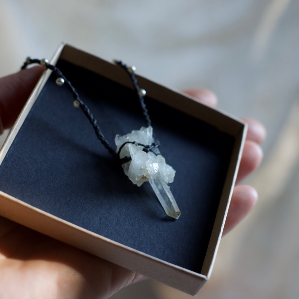 Rare natural quartz necklace